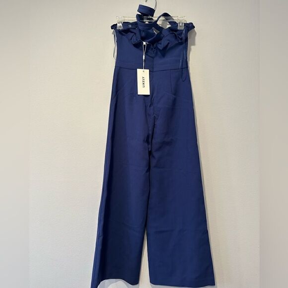 Likely Romi wide leg  retro style jumpsuit size 2 and 4 in blue NWT - Picture 6 of 11